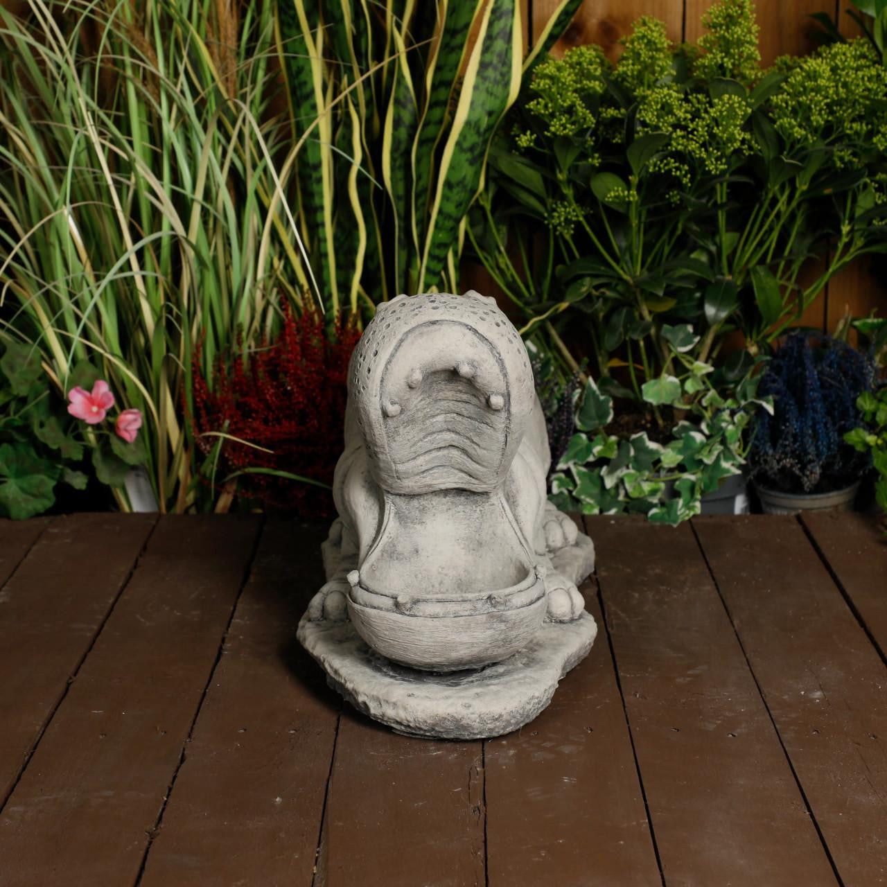 Stone Cast Large Hippo Ornament
