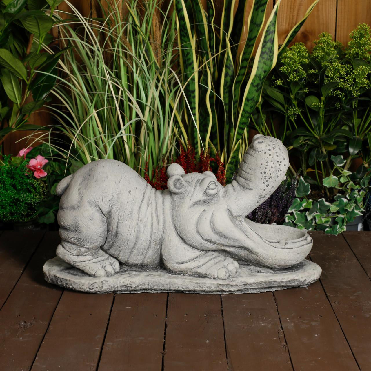 Stone Cast Large Hippo Ornament