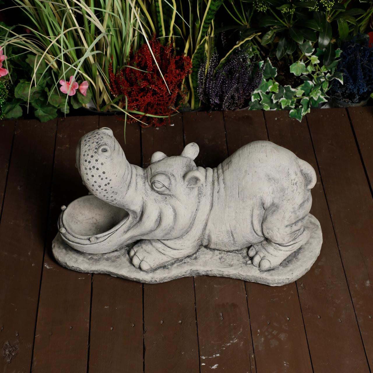 Stone Cast Large Hippo Ornament