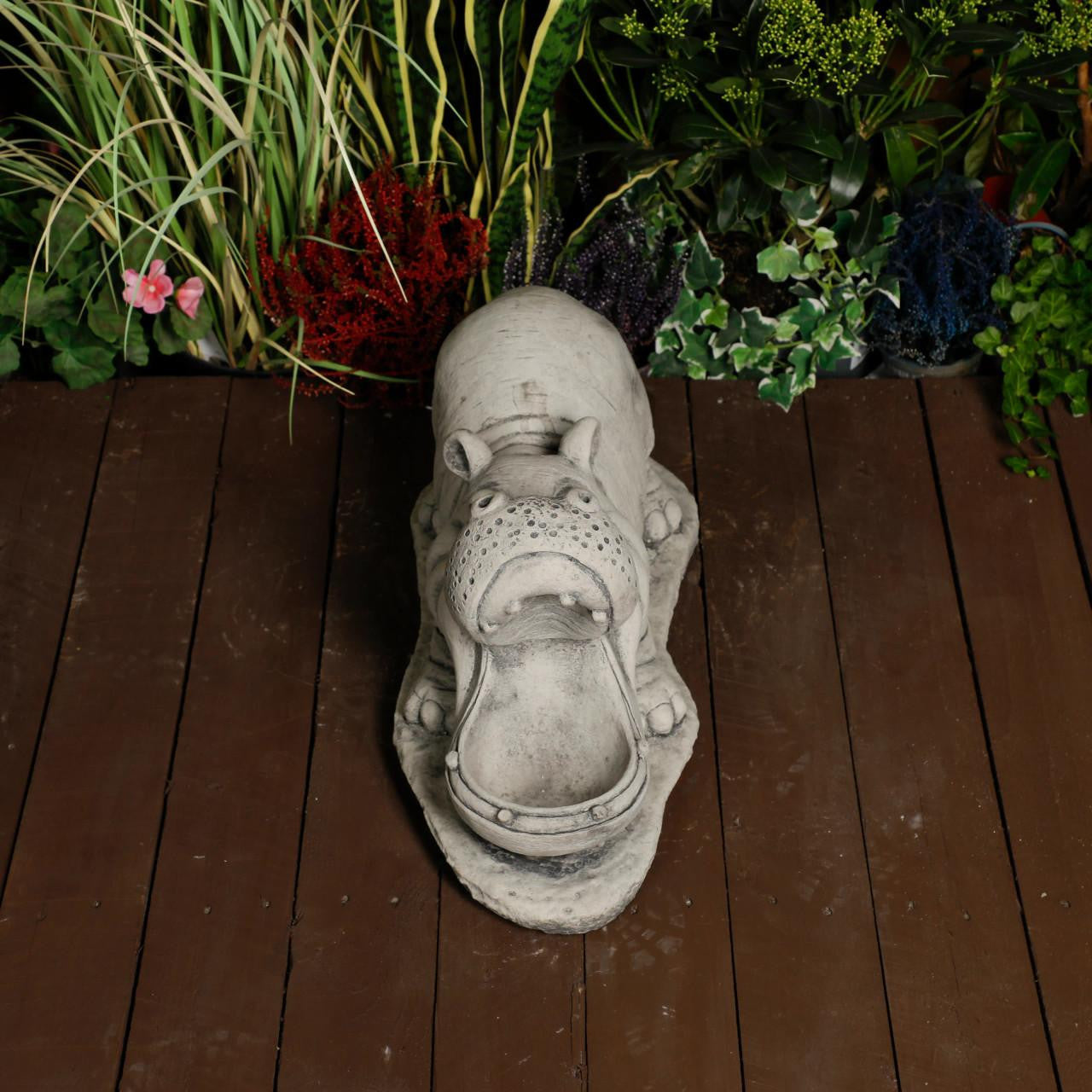 Stone Cast Large Hippo Ornament