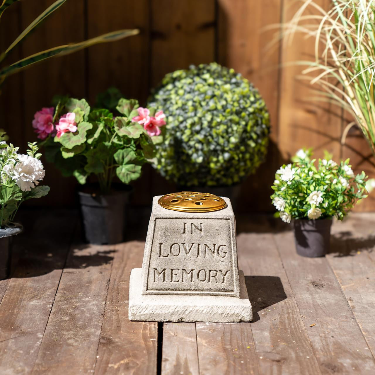 Stone Cast Memorial Vase