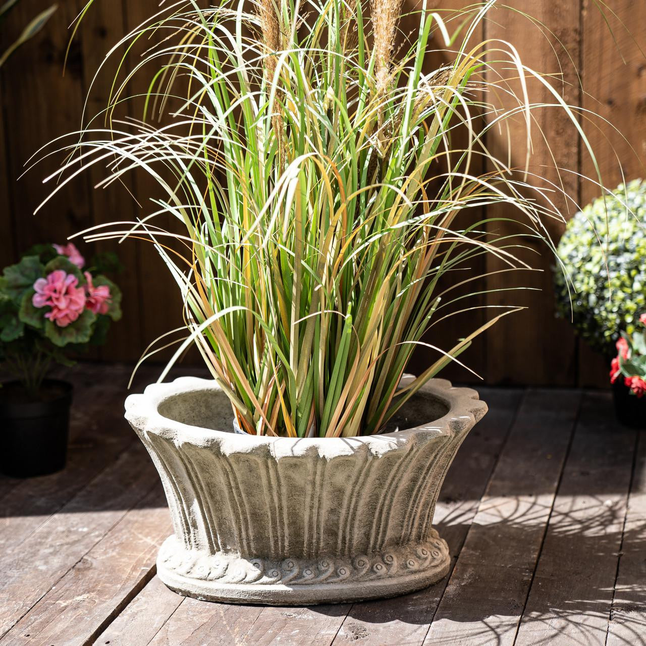 Stone Cast Oval Shaped Planter Pot