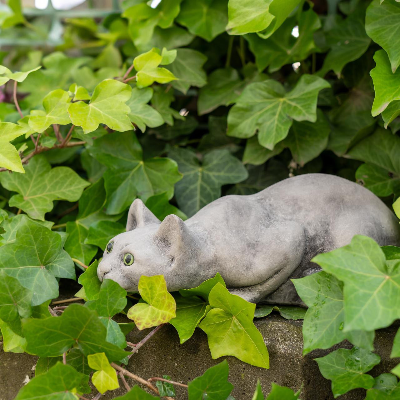 Stone Cast Prowling Cat Sculpture