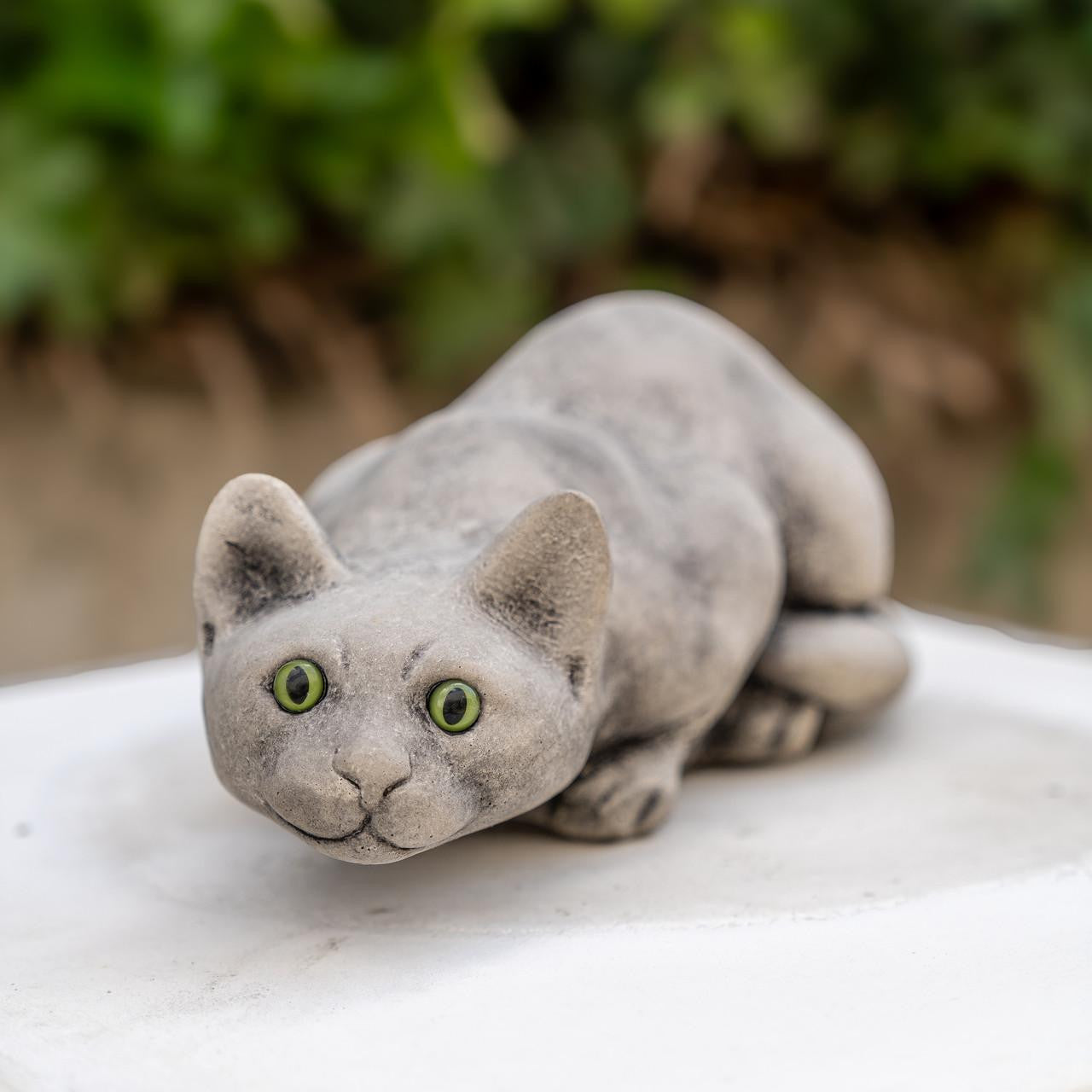Stone Cast Prowling Cat Sculpture