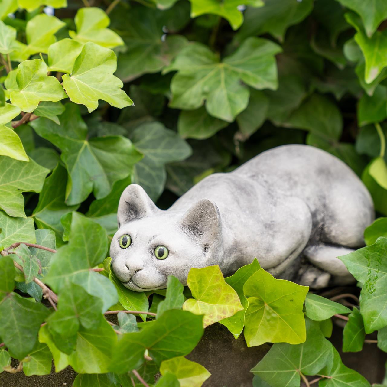 Stone Cast Prowling Cat Sculpture