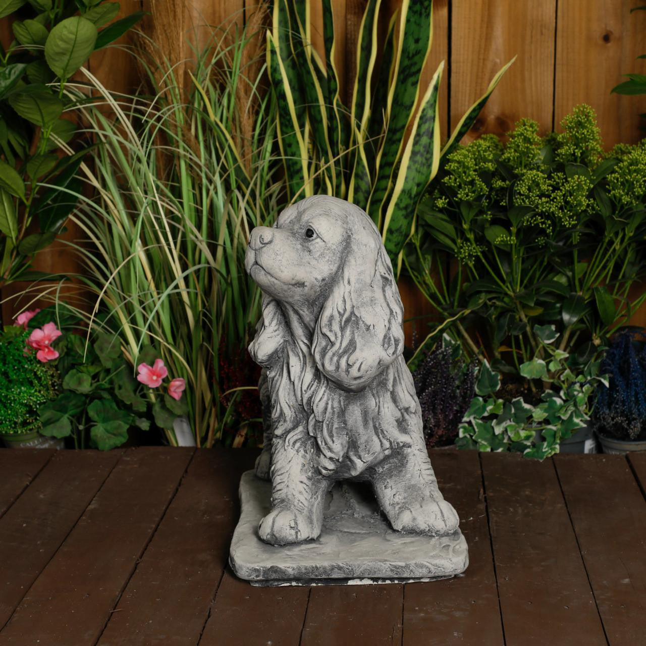 Stone Cast Standing Cocker Spaniel Garden Ornament