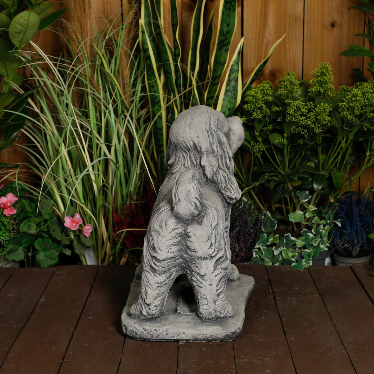 Stone Cast Standing Cocker Spaniel Garden Ornament
