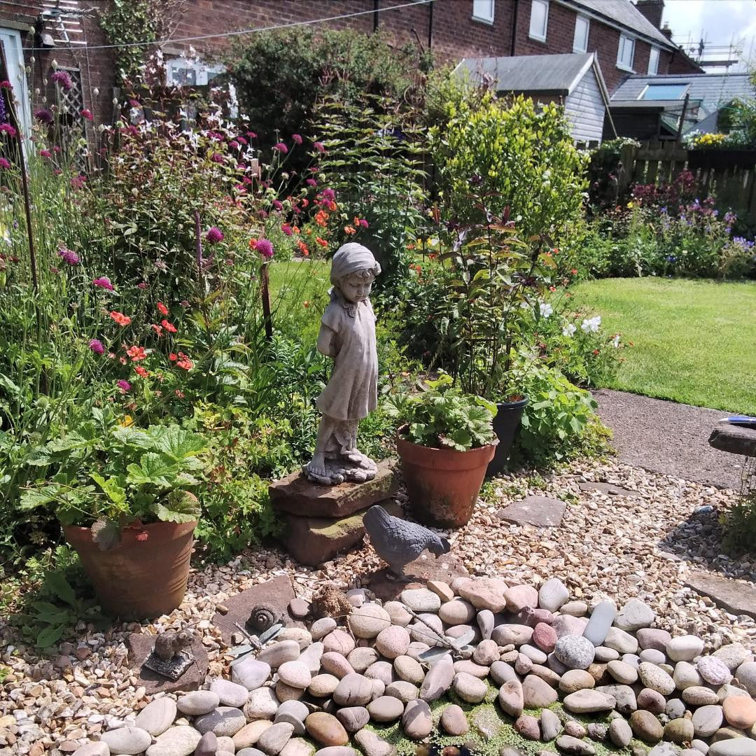 Stunning Statue of Little Girl Hiding the Rose