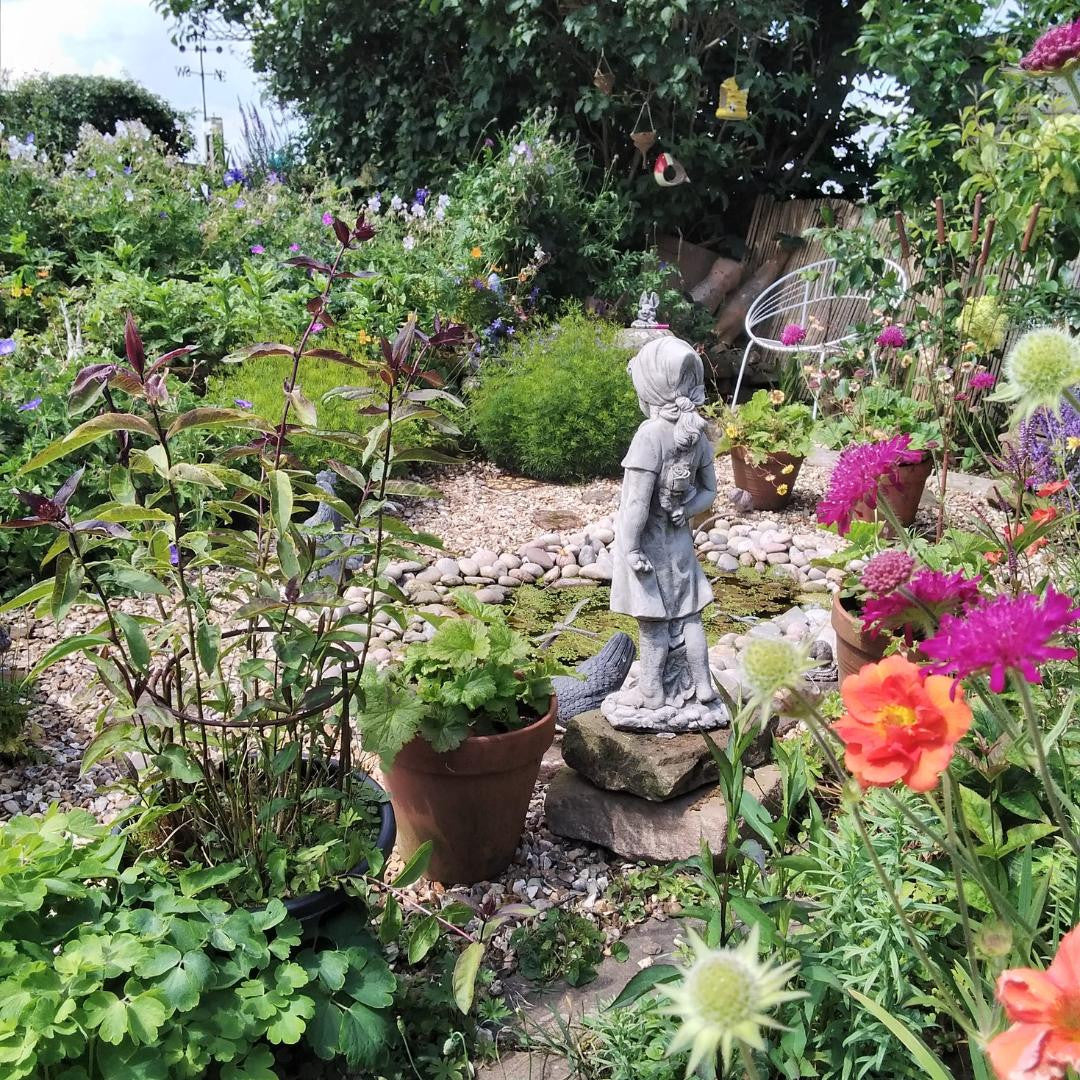 Stunning Statue of Little Girl Hiding the Rose