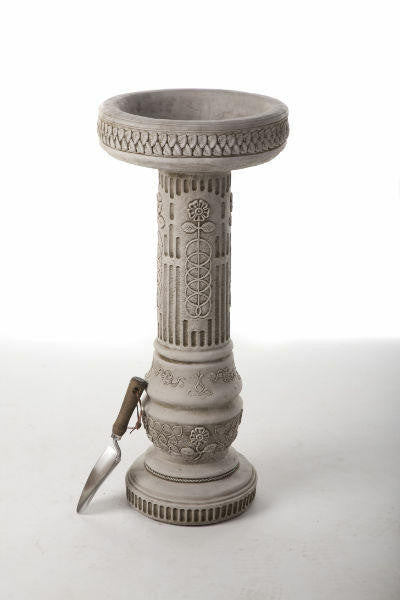 Sunflower Design Tall Birdbath
