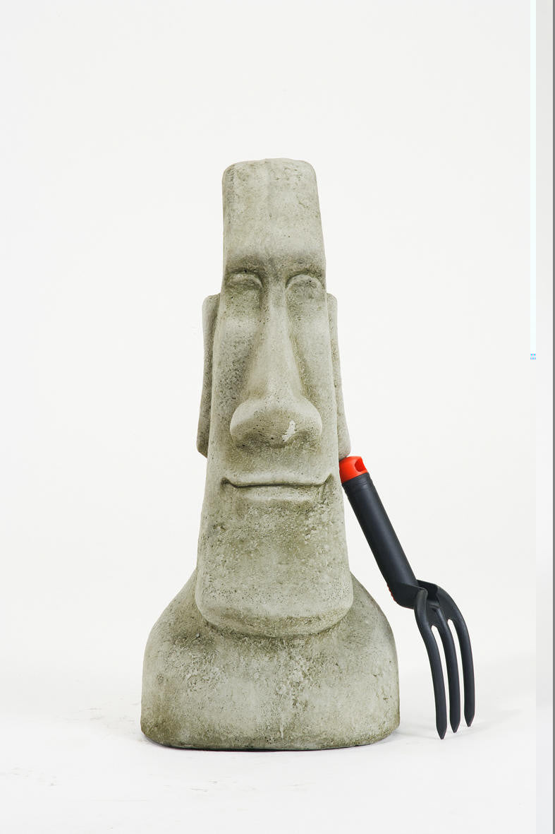 Three Large Easter Island Head Statues - Value Set