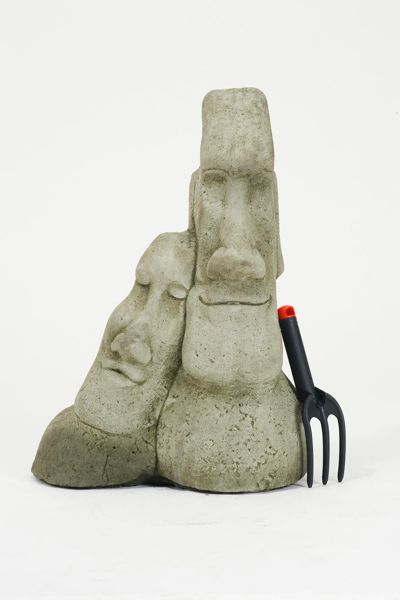 Three Large Easter Island Head Statues - Value Set