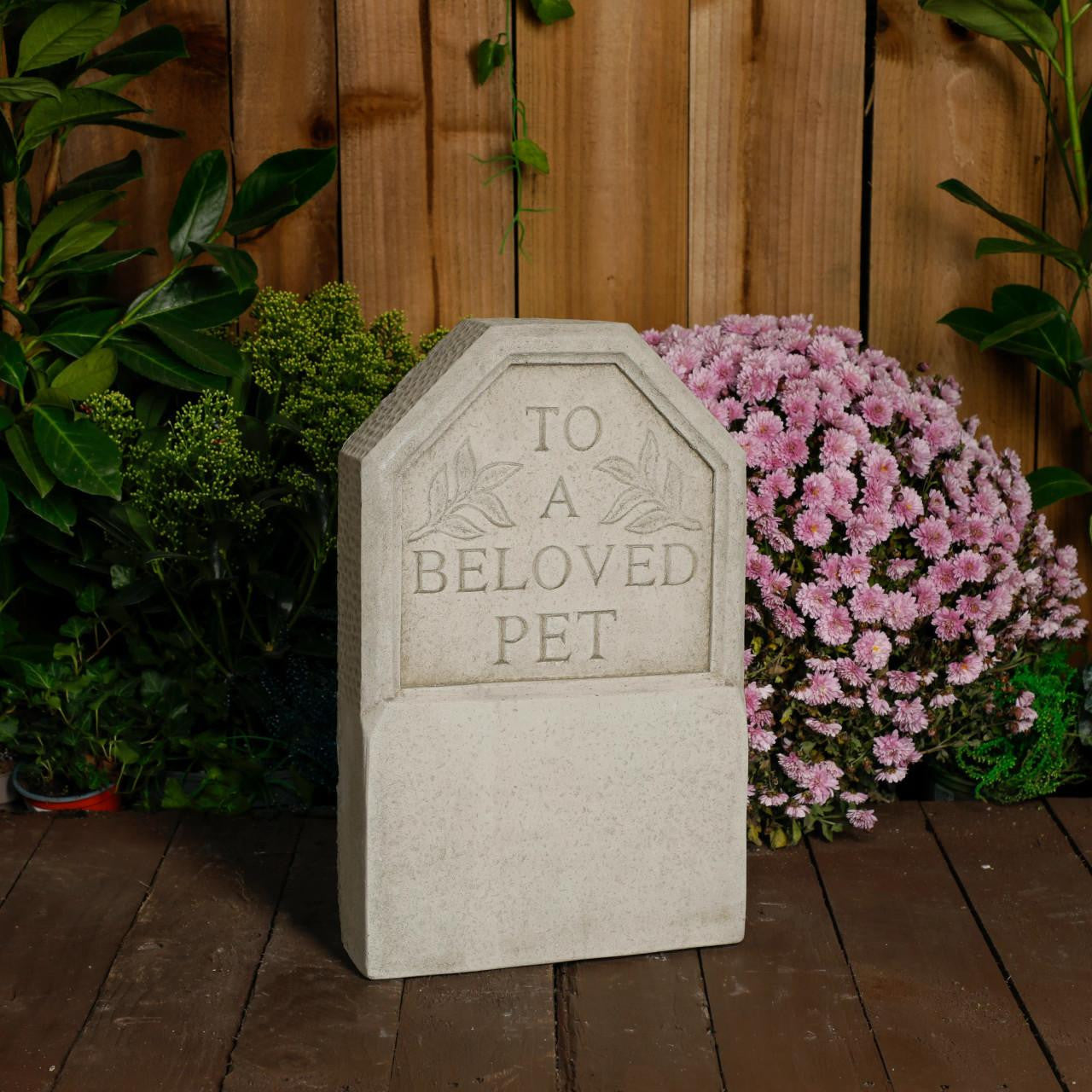 'To A Beloved Pet' Stone Cast Tombstone Memorial