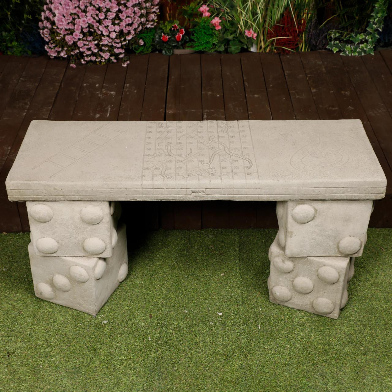 Traditional Large Cast Stone Moksha Patamu Bench Garden Statue