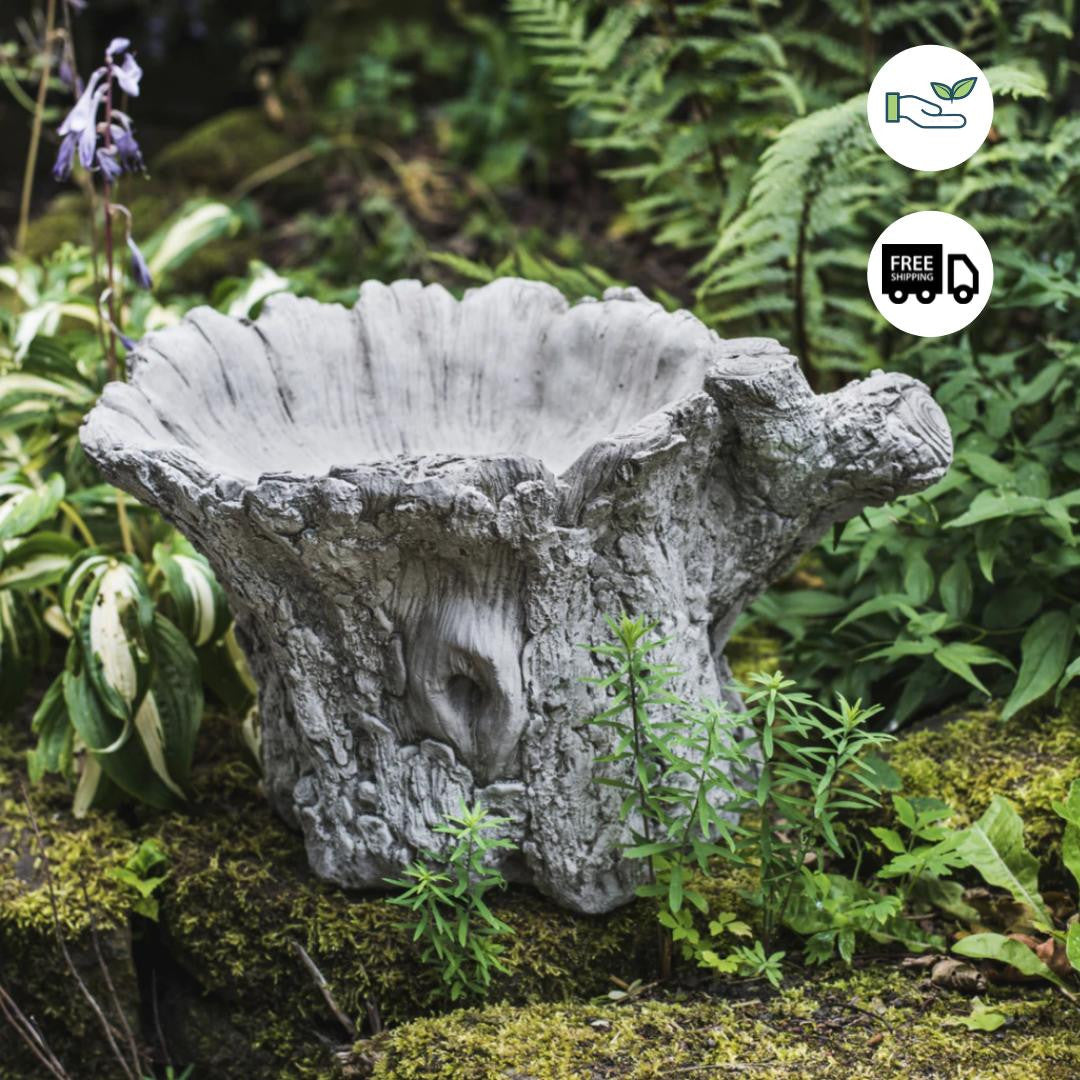 Tree Trunk shaped Birdbath