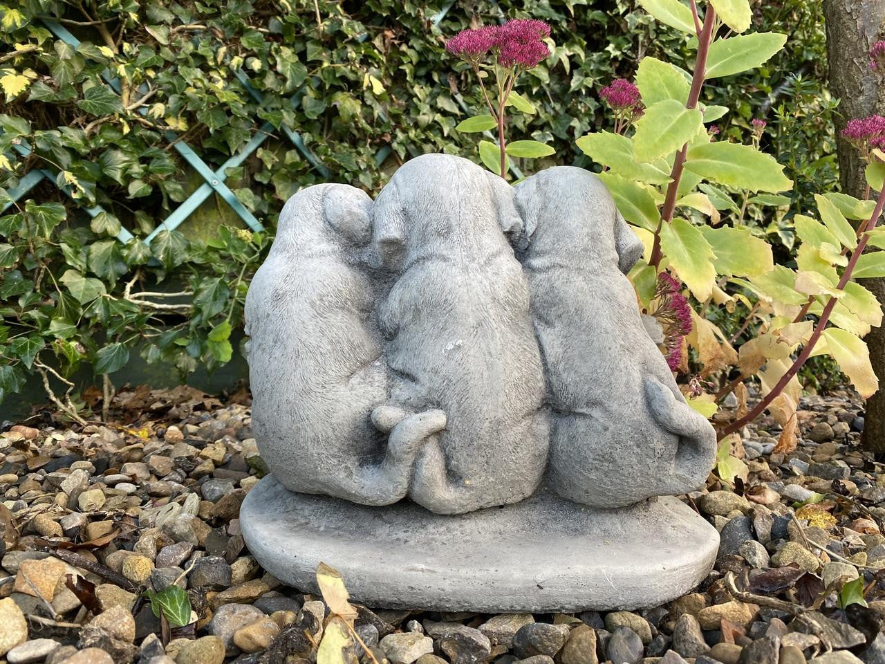 Welcome Dogs Stone Cast Garden Ornament