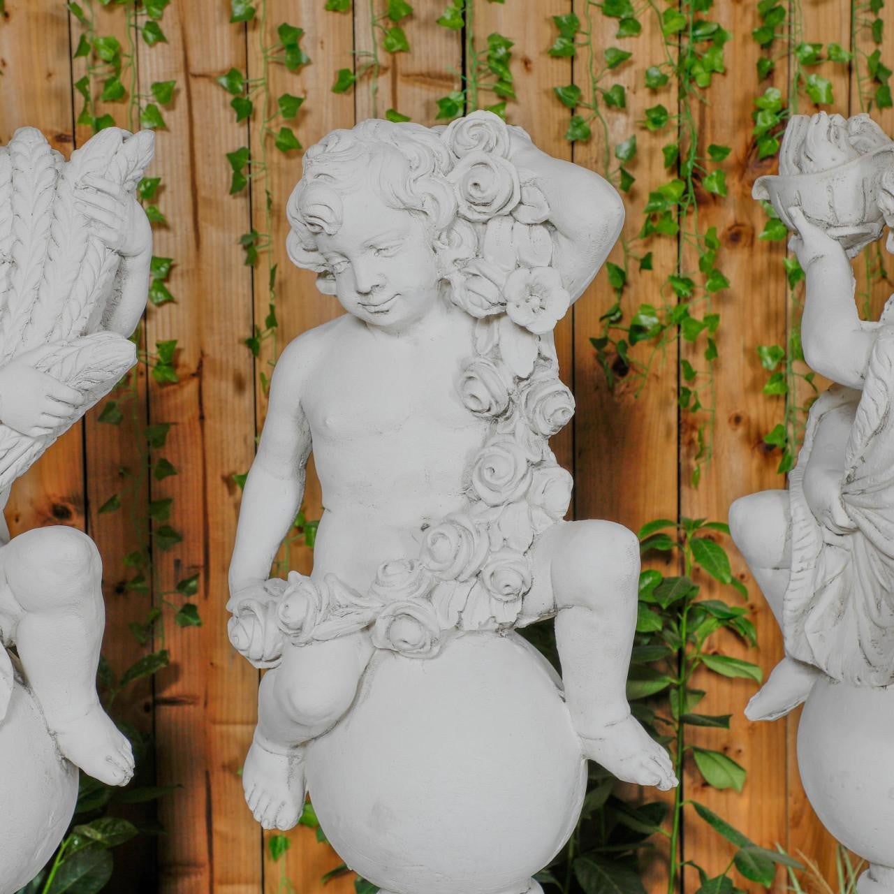 White Four Seasons Cherub Statues