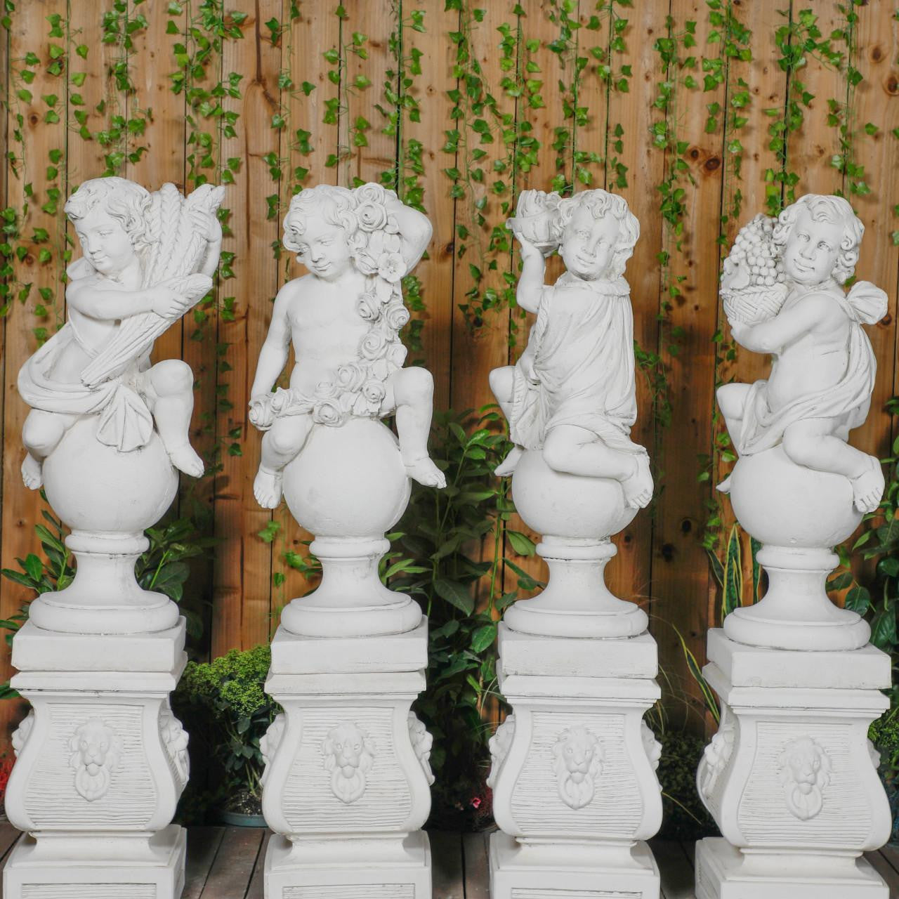White Four Seasons Cherub Statues
