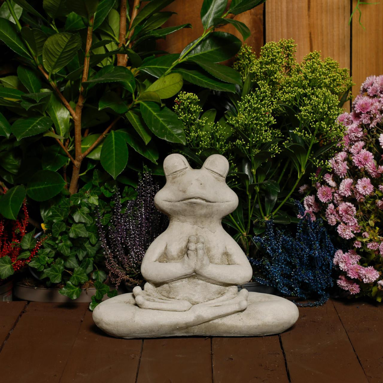 Tranquil Stone Frog in Yoga Pose
