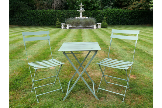 Green Metal Bistro Set – Outdoor Table & Chairs for Garden, Patio or Balcony