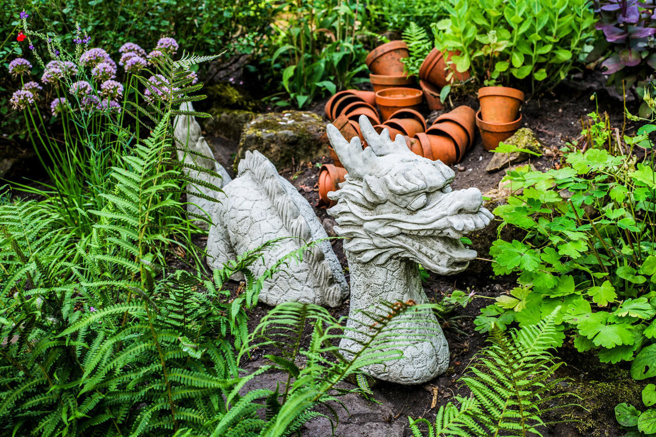 3 Piece Stone CastDragon Statue