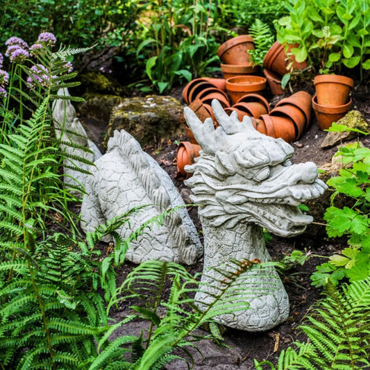 3 Piece Stone CastDragon Statue