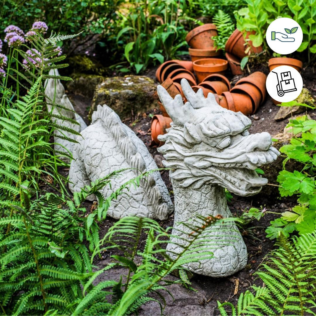 3 Piece Stone CastDragon Statue