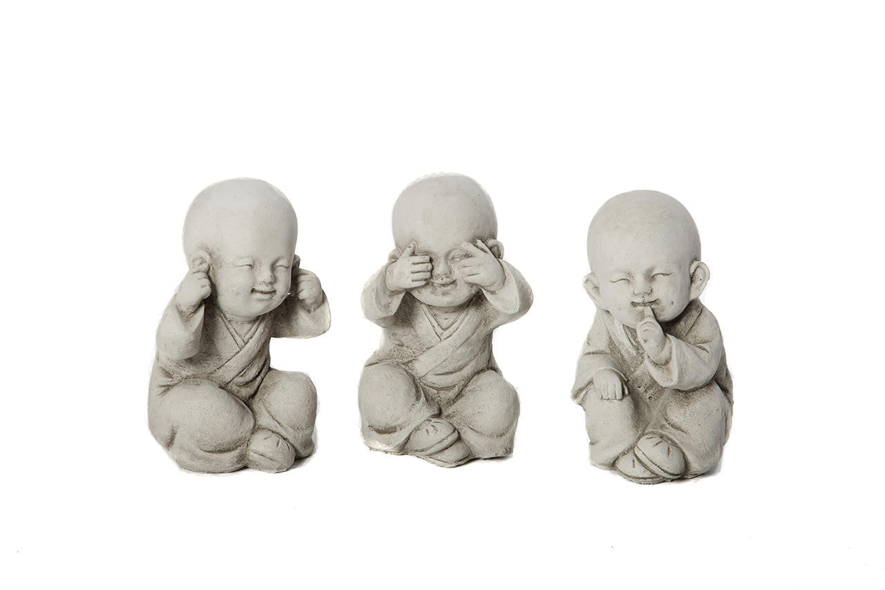 3 Small Monks Set – Garden Ornaments