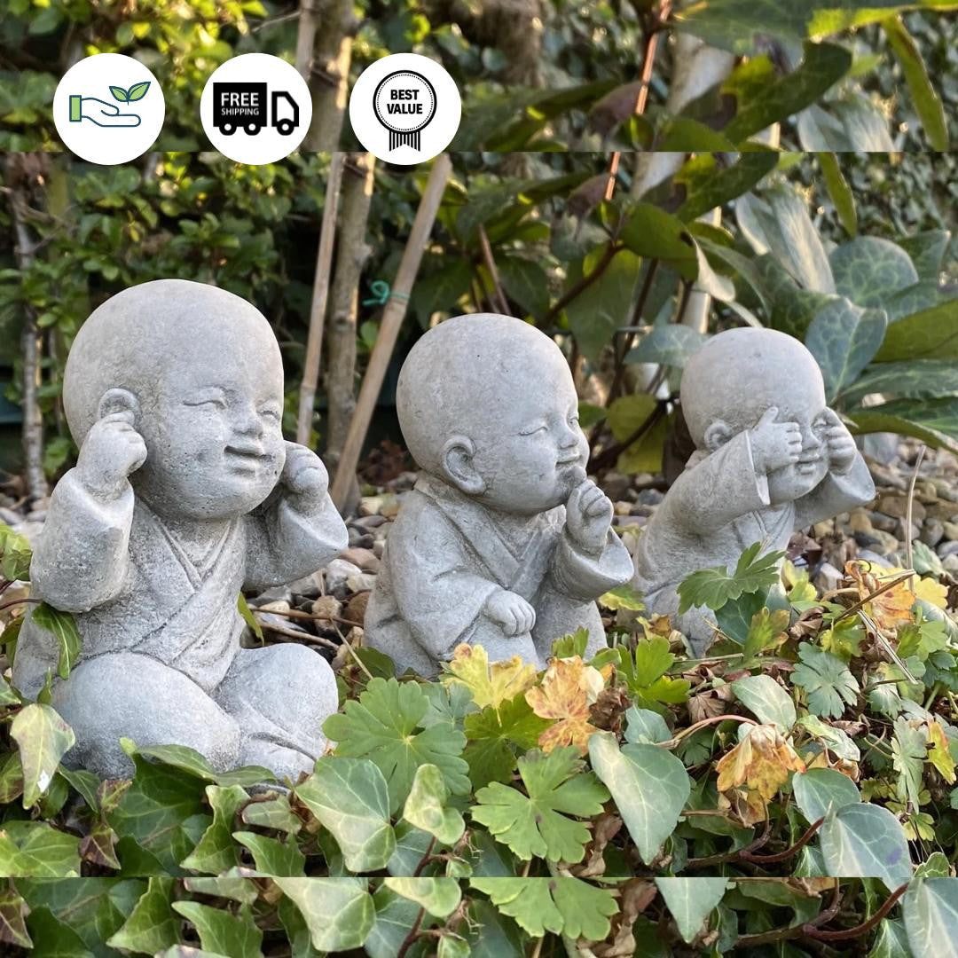 3 Small Monks Set – Garden Ornaments