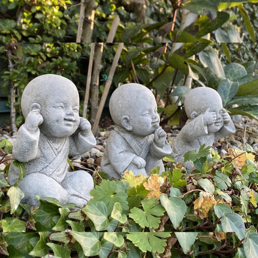 3 Small Monks Set – Garden Ornaments