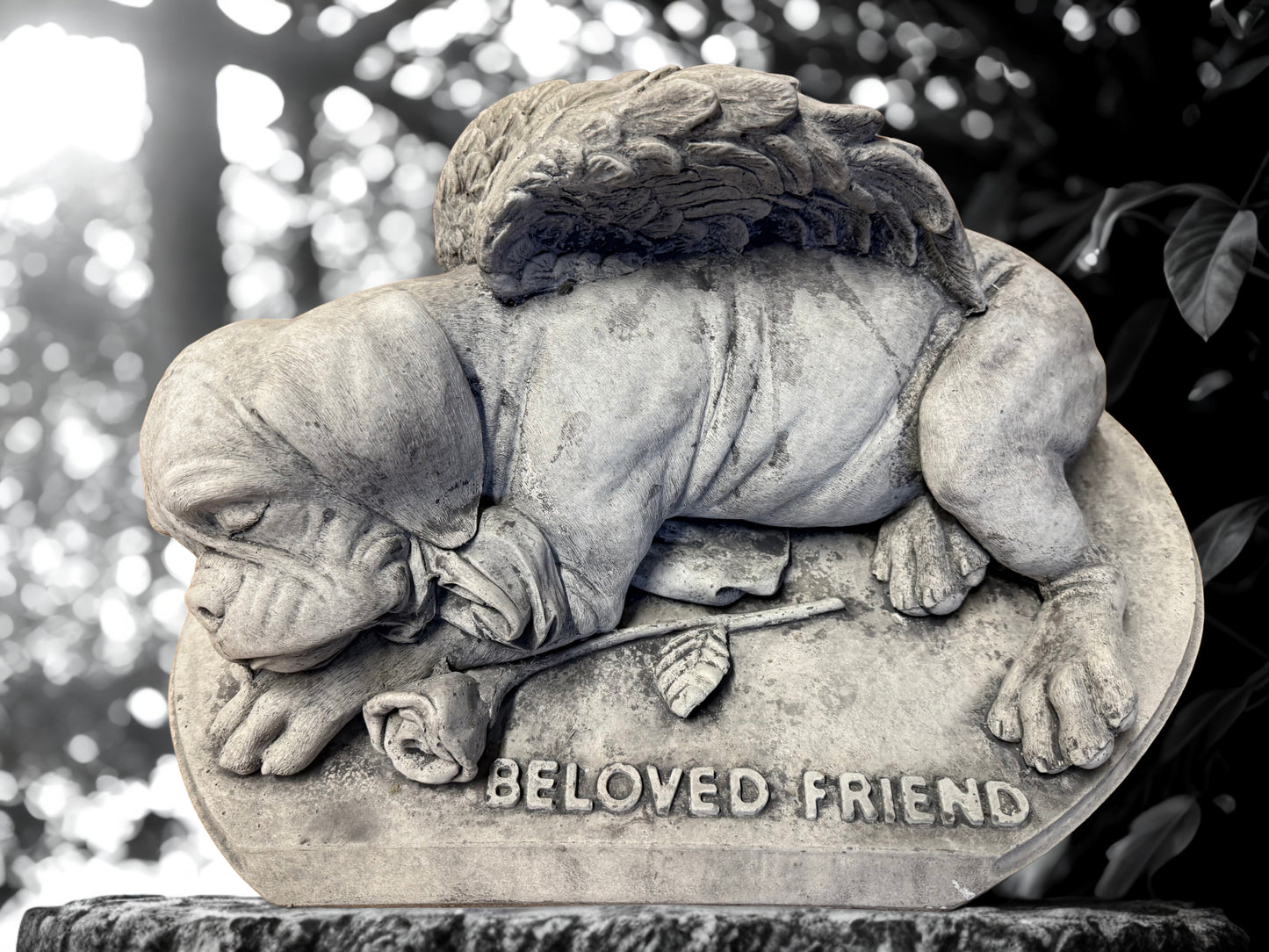 Large Dog Stone Pet Memorial Garden Ornament