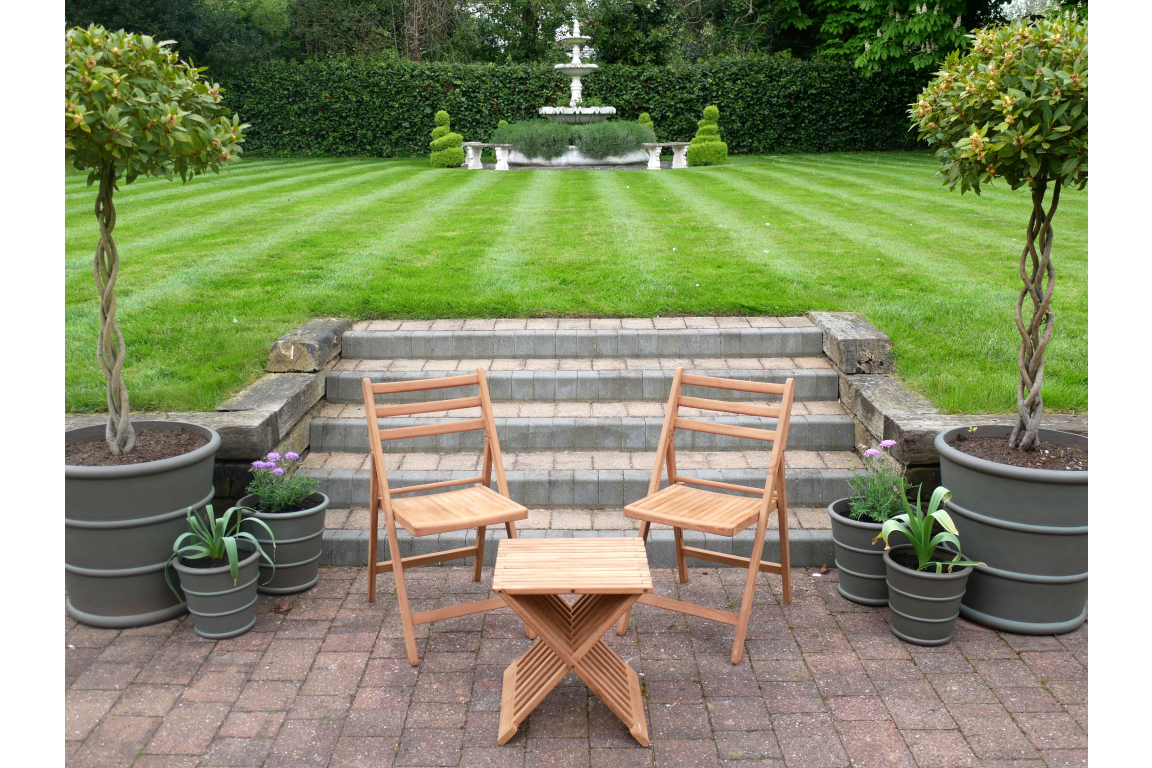 Rustic Wooden Bistro Set – Compact Table & Chairs for Relaxed Living