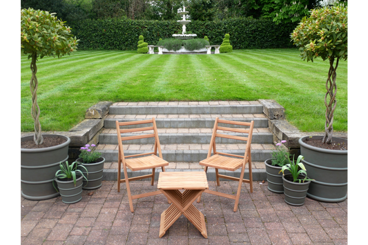 Rustic Wooden Bistro Set – Compact Table & Chairs for Relaxed Living