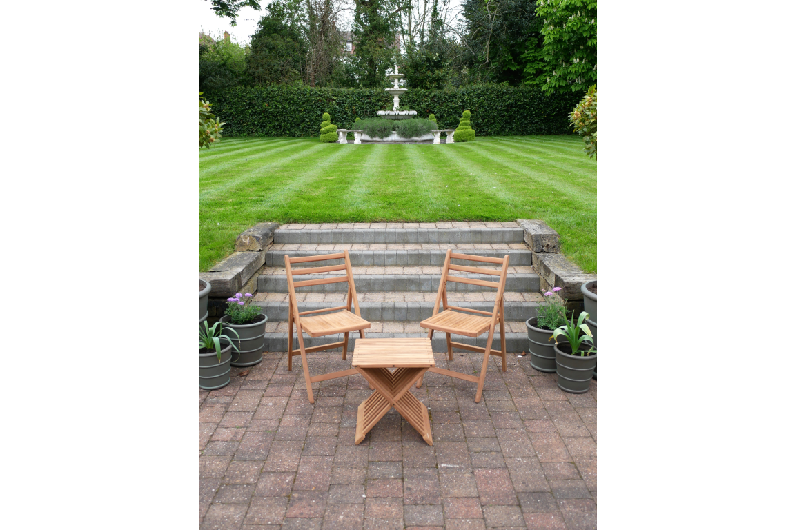Rustic Wooden Bistro Set – Compact Table & Chairs for Relaxed Living