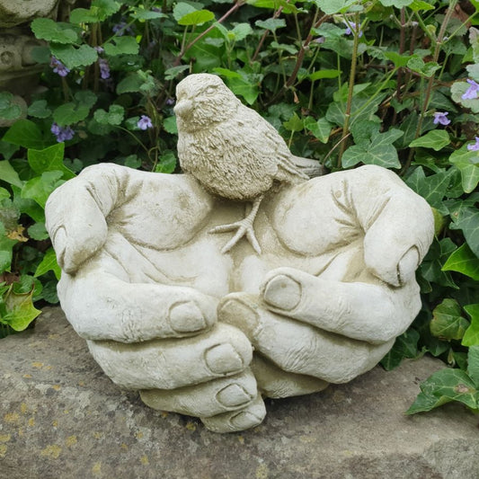 Bird and Hand Bird Bath Bird Feeder
