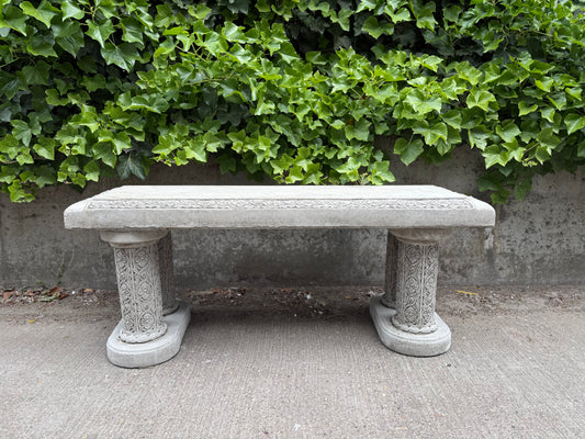 Large Stone Ornate Bench Seat