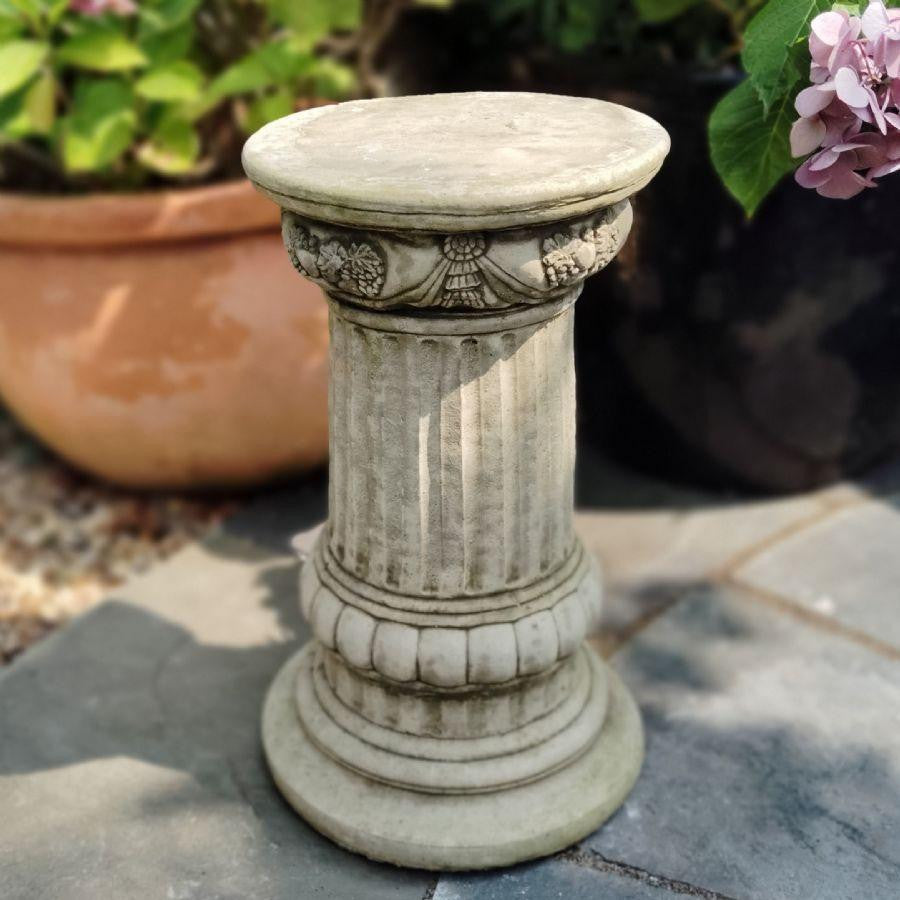 Small Regency Plinth Fruit Detail Statuary Pedestal
