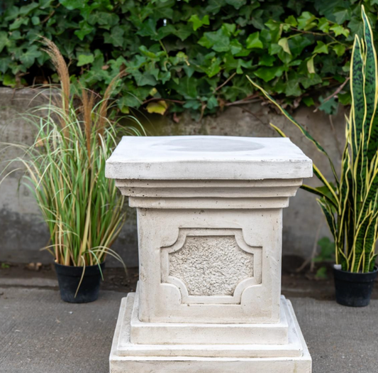 White Stone Large Square Statuary Pedestal Garden Statues 