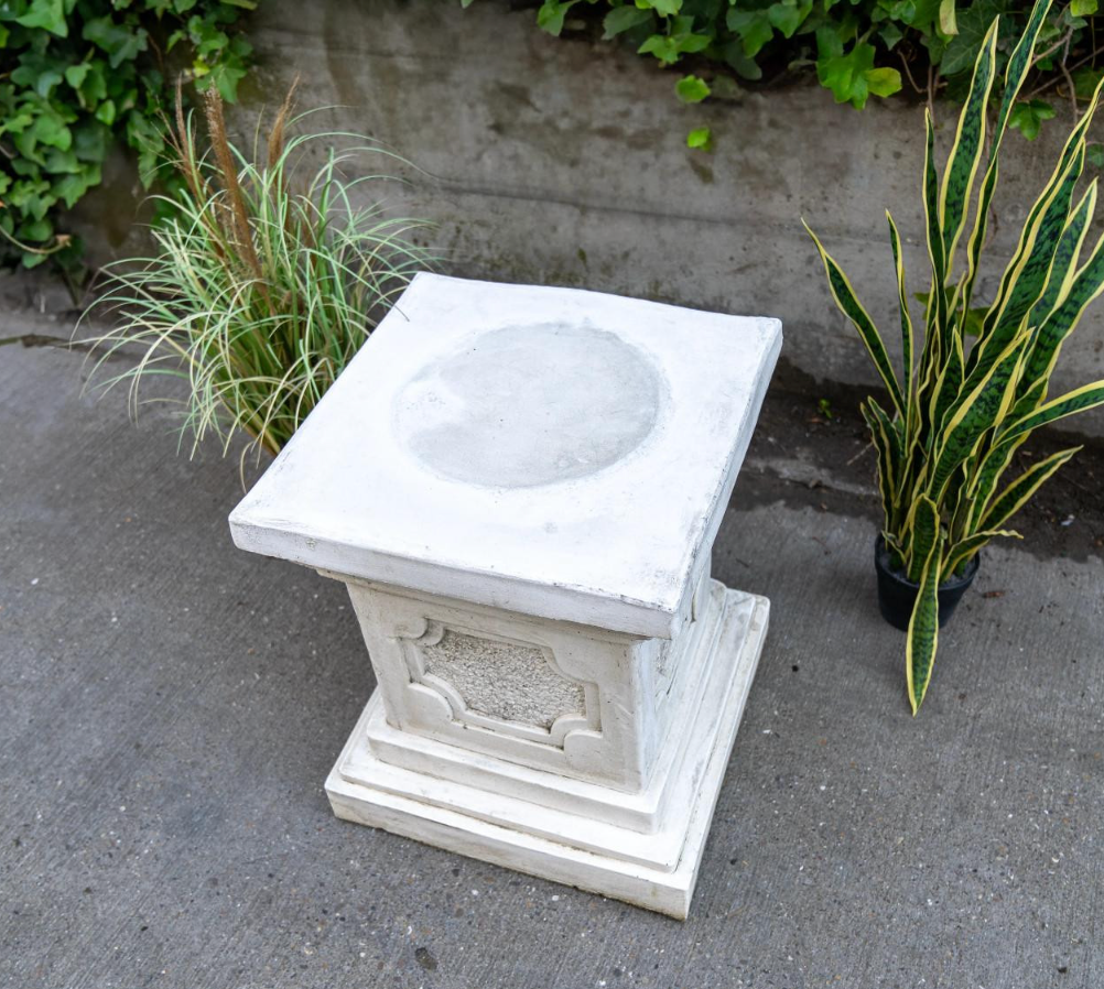 White Stone Large Square Statuary Pedestal Garden Statues 