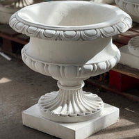 Pair of Large Edwardian Stone Vases without Handles