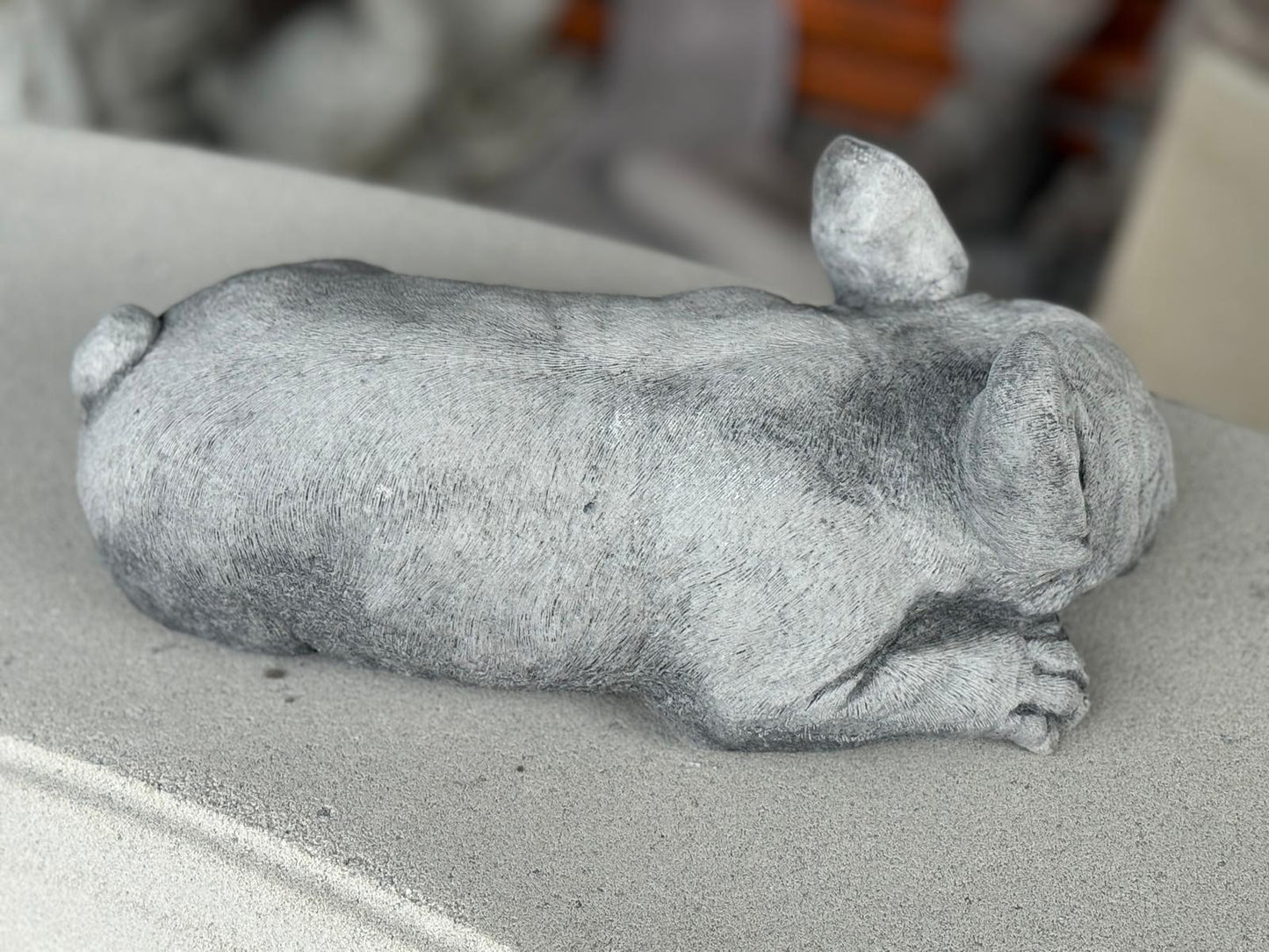 Stone Cast Cute Laying Frenchie Dog Statue