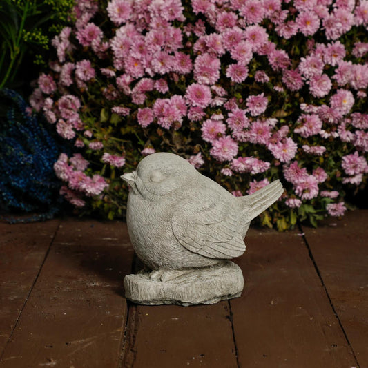 Adorable and Charming Stone Cast Robin Ornament 