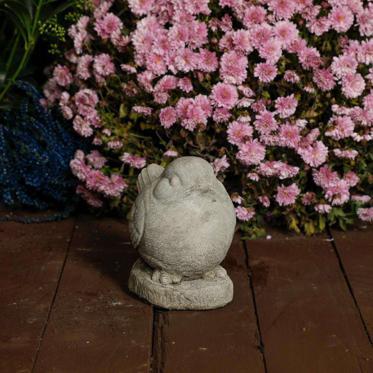 Adorable and Charming Stone Cast Robin Ornament 