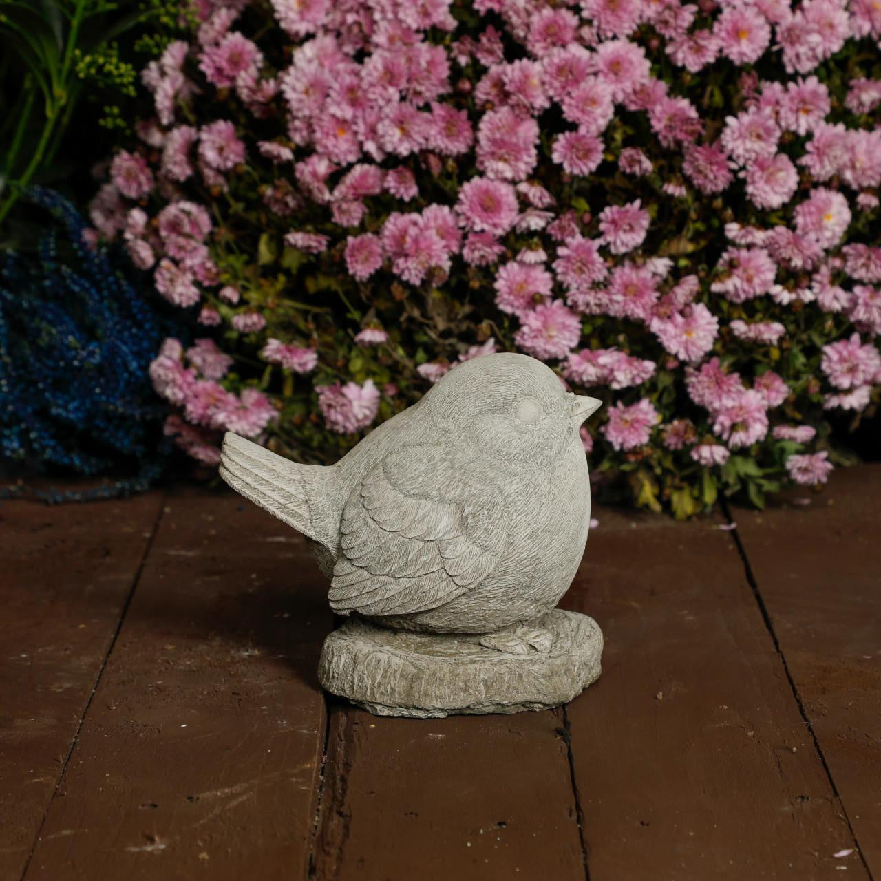 Adorable and Charming Stone Cast Robin Ornament 