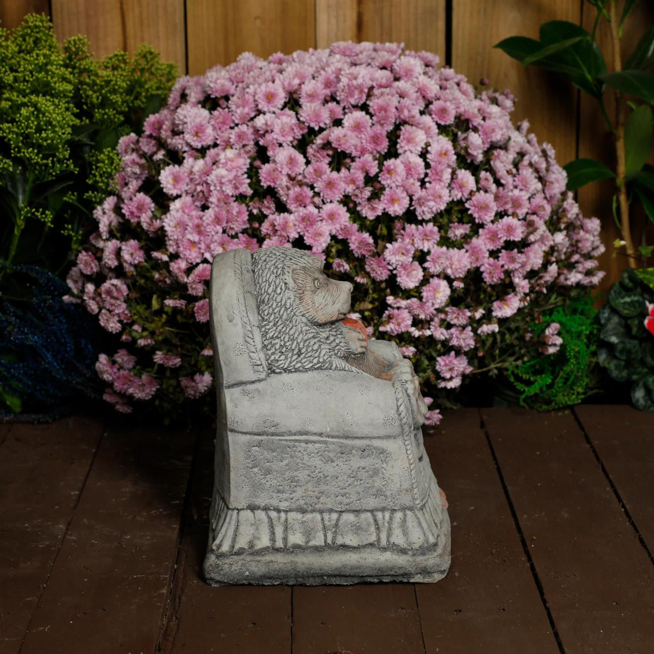 Adorable Hedgehog in chair garden ornament 