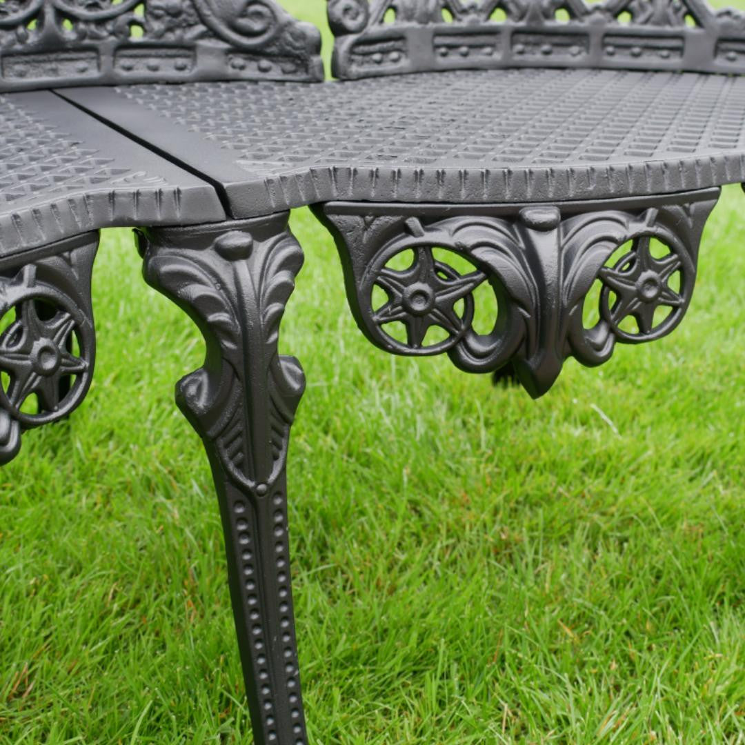 Antique  Aluminium Bench with Black Finish Garden Bench 130 cm