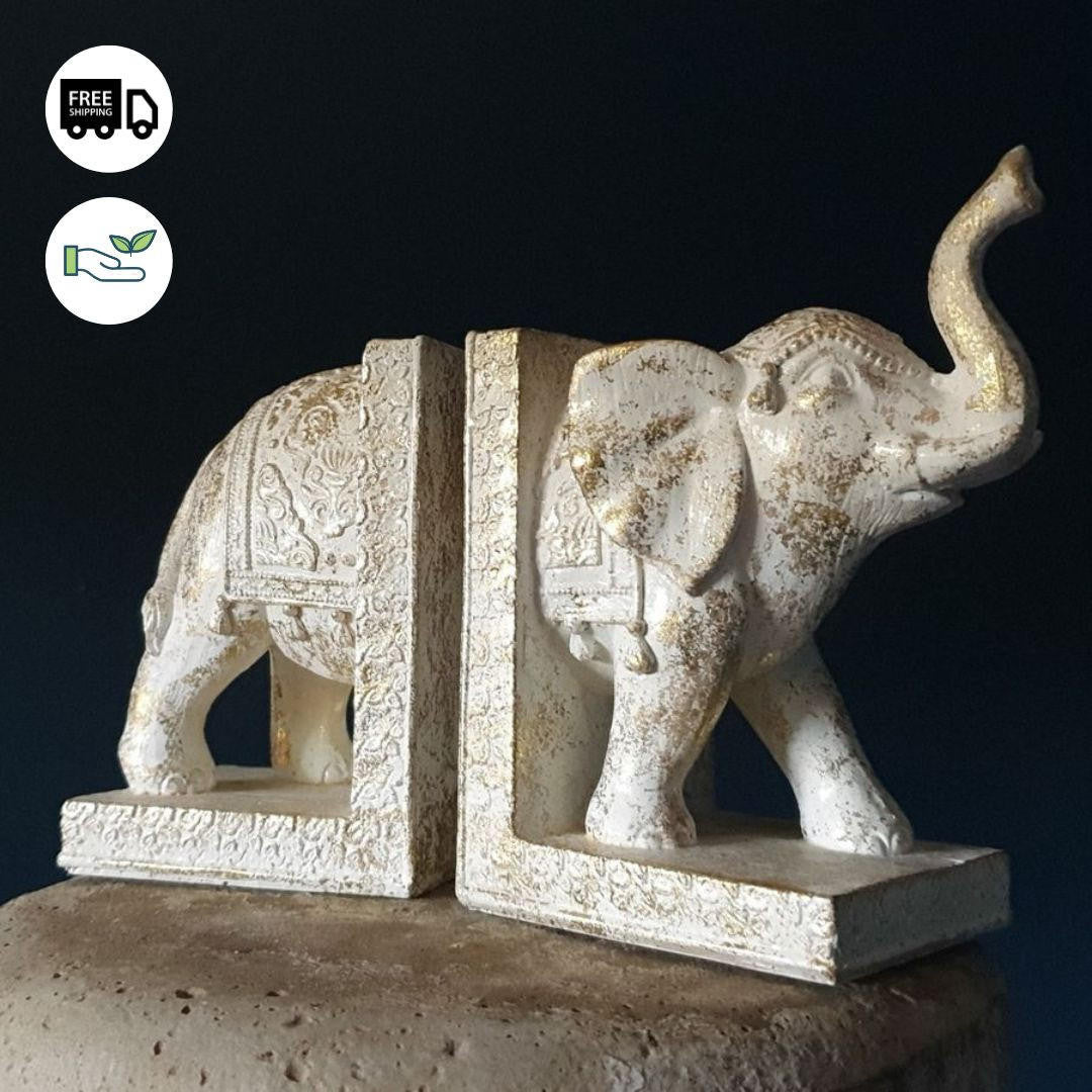 Antique Elephant Bookends