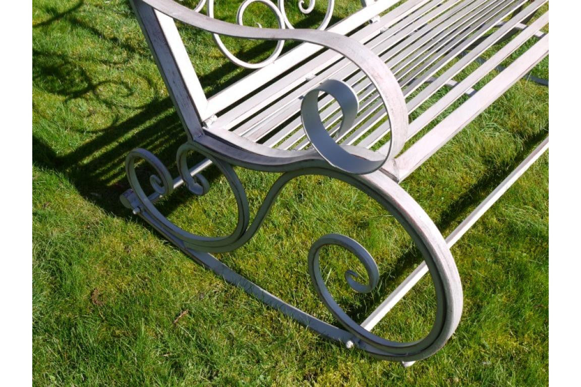Antique Grey Rocking Garden Bench