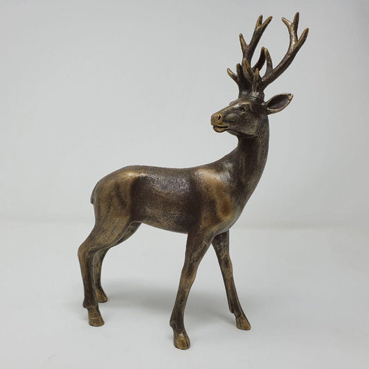 Antique "Left" Stag Gold Finished Home Decor Garden Ornament
