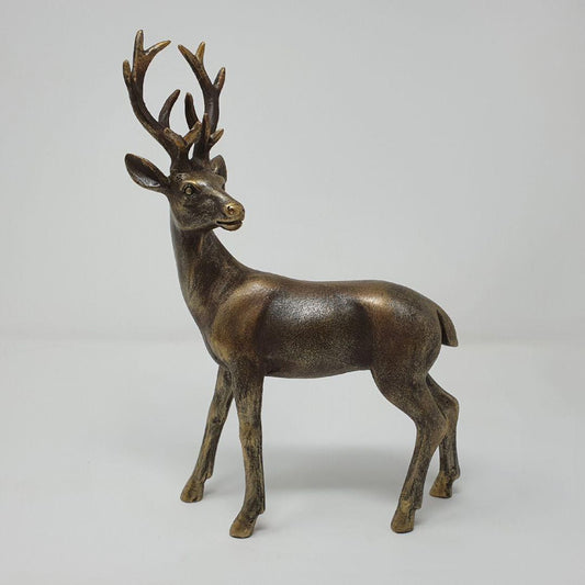 Antique "Right" Stag Gold Finished Home Decor Garden Ornament